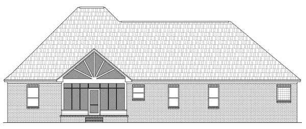 Rear Elevation for House Plan #213022