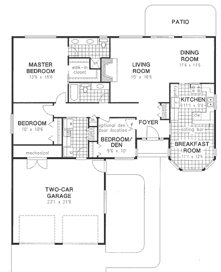 Main Floor Plan for House Plan #133698
