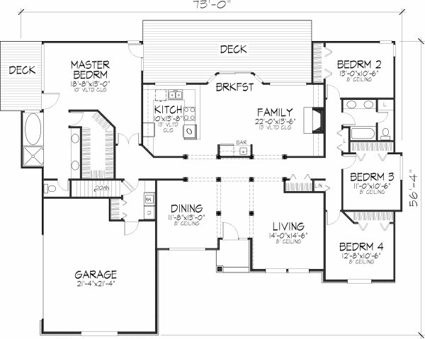 Main Floor Plan for House Plan #295417