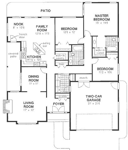 Main Floor Plan for House Plan #137698