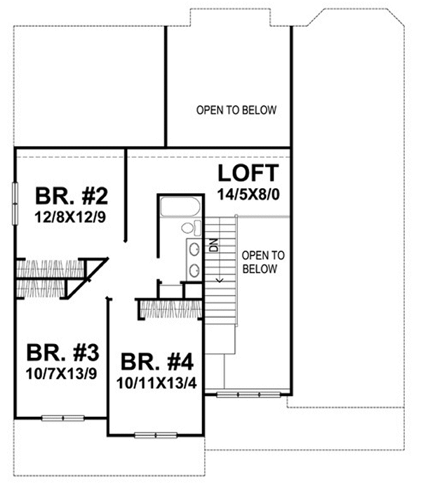 Second Floor Plan for House Plan #298022