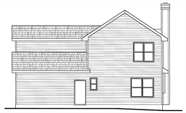 Rear Elevation for House Plan #155176