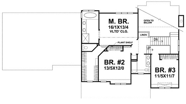 Second Floor Plan for House Plan #294822
