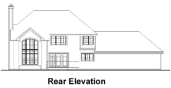 Rear Elevation for House Plan #294822