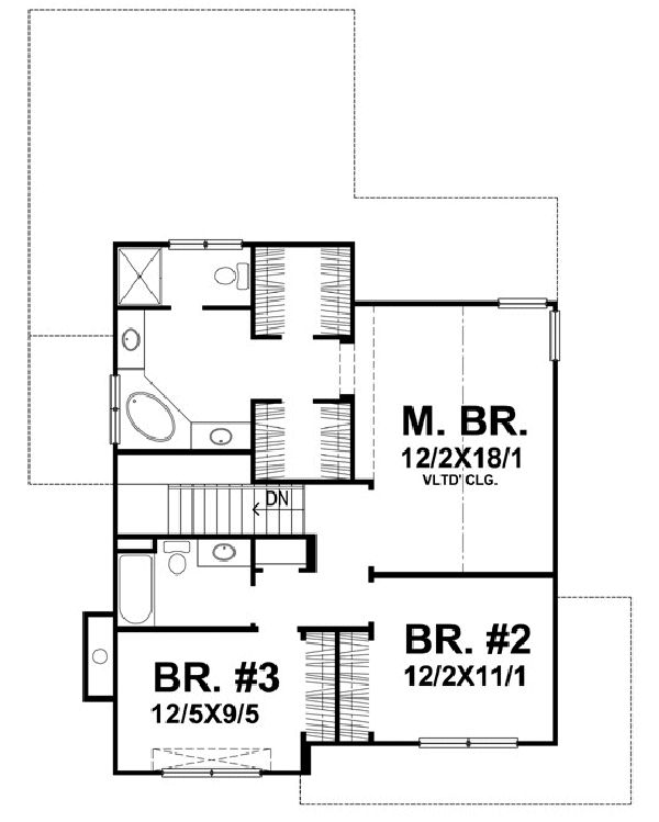 Second Floor Plan for House Plan #291622