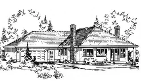 Full Rendering for House Plan #133009