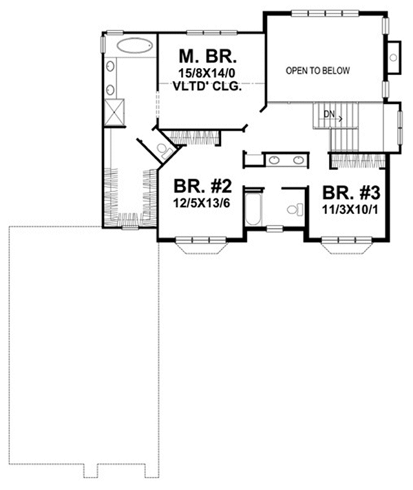 Second Floor Plan for House Plan #290222
