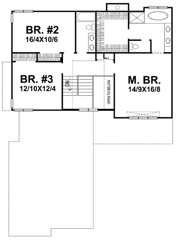 Second Floor Plan for House Plan #292822