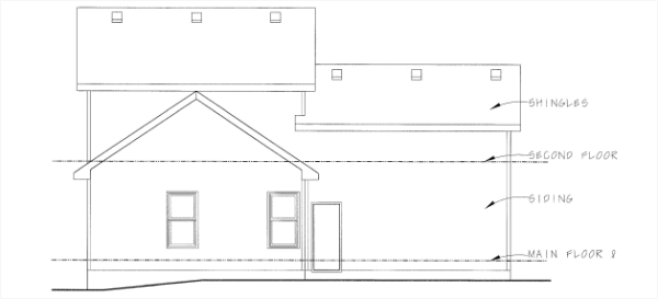 Rear Elevation for House Plan #150876