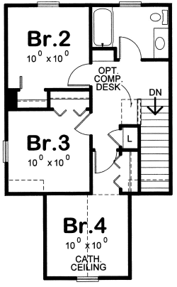 Second Floor Plan for House Plan #158876