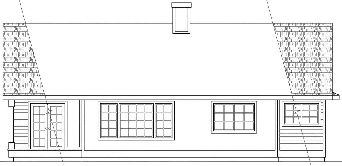 Rear Elevation for House Plan #349651
