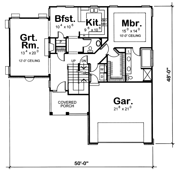 Main Floor Plan for House Plan #158058