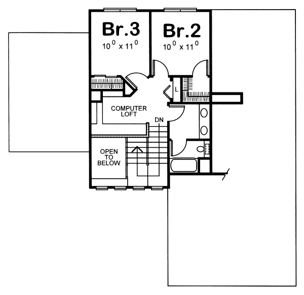 Second Floor Plan for House Plan #158058