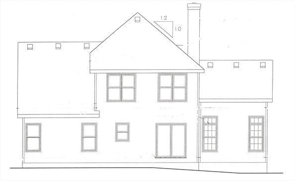 Rear Elevation for House Plan #158058
