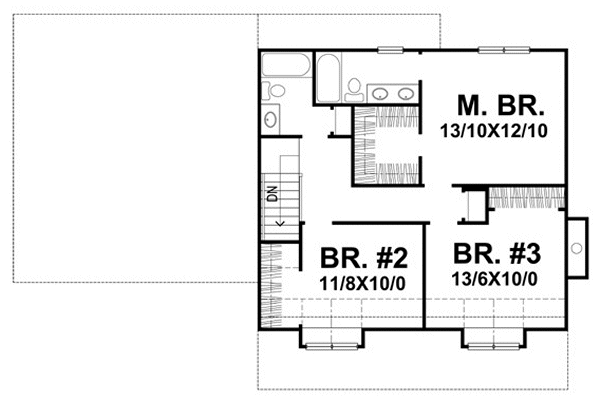 Second Floor Plan for House Plan #292032