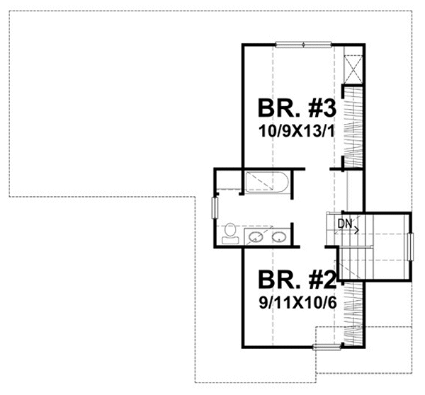 Second Floor Plan for House Plan #293132