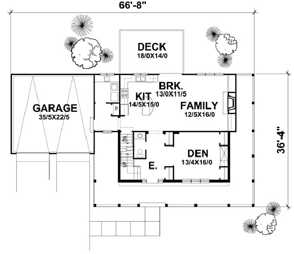 Main Floor Plan for House Plan #292232