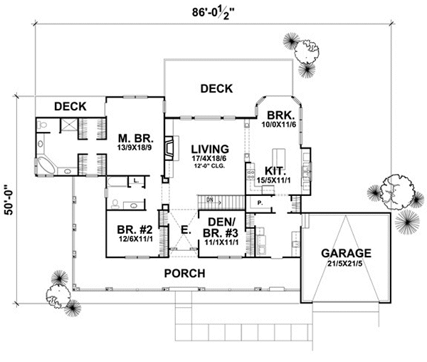 Main Floor Plan for House Plan #293232