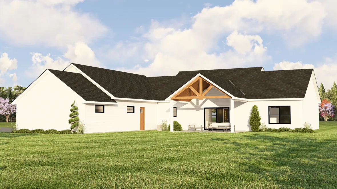 Rear Elevation for House Plan #752991