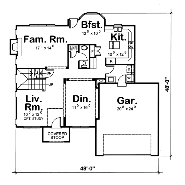 Main Floor Plan for House Plan #154158