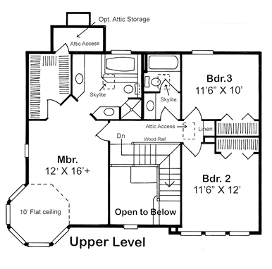 Second Floor Plan for House Plan #181069
