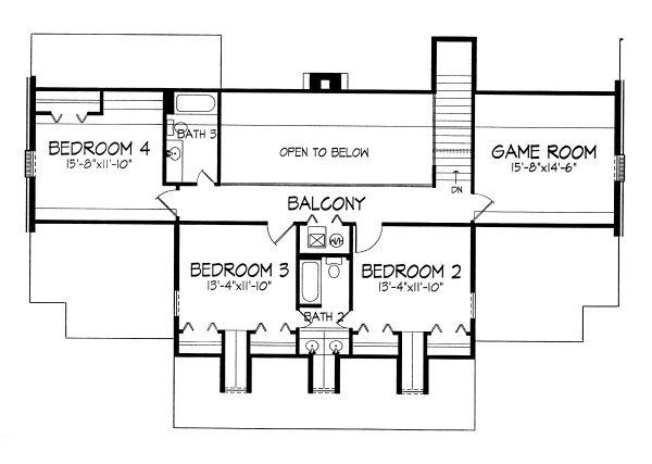 Second Floor Plan for House Plan #292136