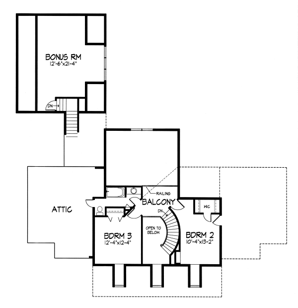 Second Floor Plan for House Plan #294289