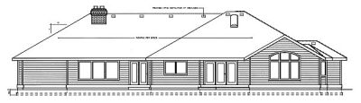 Rear Elevation for House Plan #232119