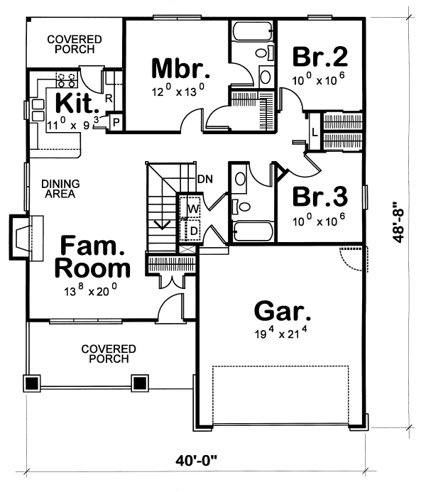 Main Floor Plan for House Plan #152358