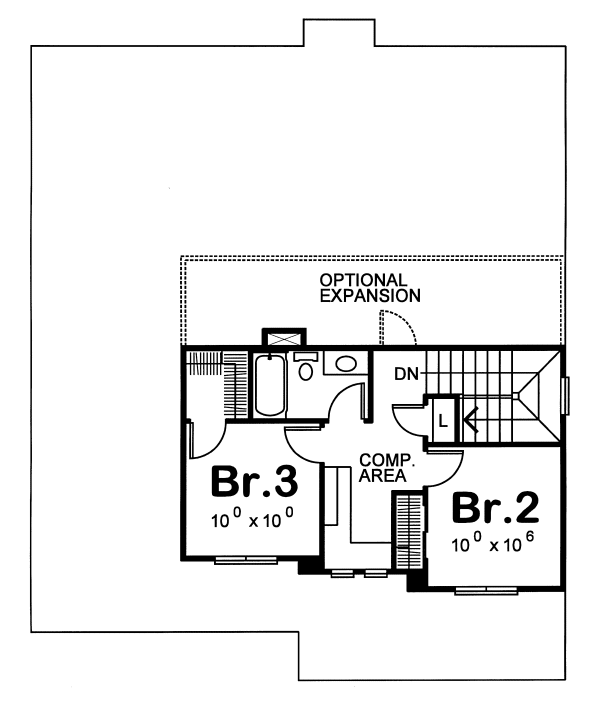 Second Floor Plan for House Plan #158358