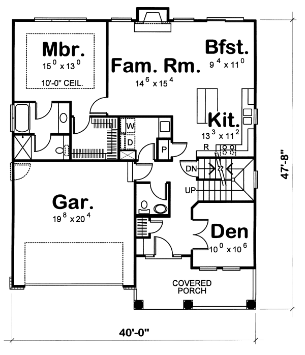 Main Floor Plan for House Plan #159358