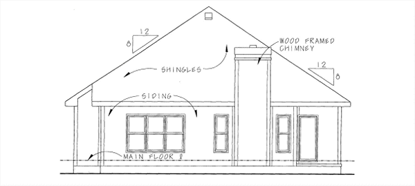 Rear Elevation for House Plan #156458