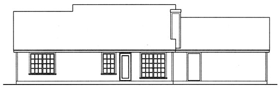 Rear Elevation for House Plan #447380