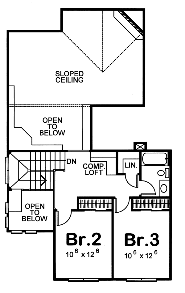 Second Floor Plan for House Plan #159558