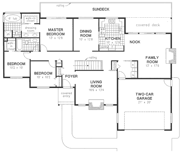 Main Floor Plan for House Plan #134109