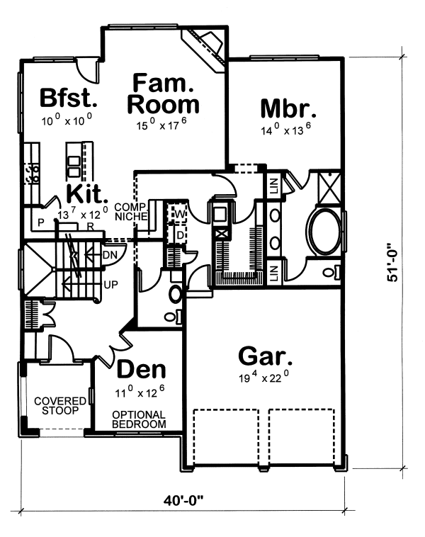 Main Floor Plan for House Plan #150658
