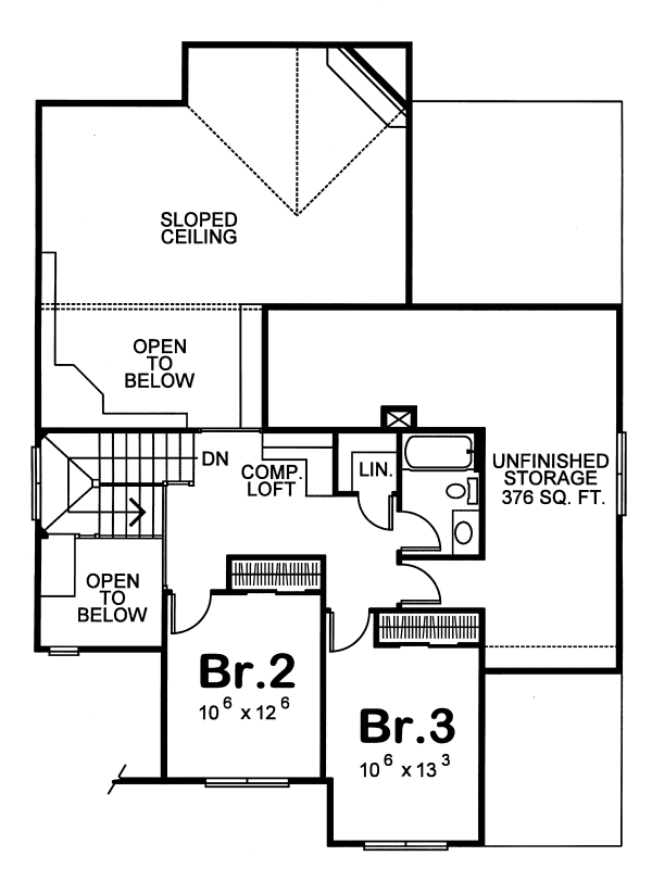 Second Floor Plan for House Plan #150658