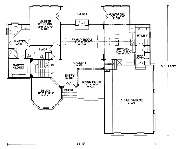 Main Floor Plan for House Plan #150619