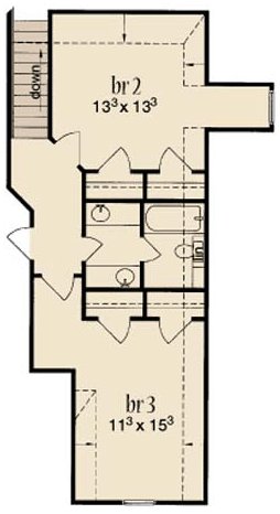Second Floor Plan for House Plan #374486