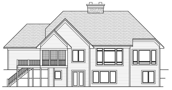 Rear Elevation for House Plan #286312