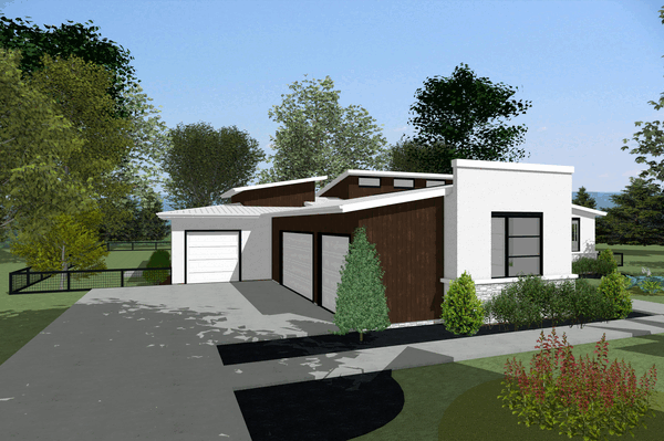 Left Elevation for House Plan #152772