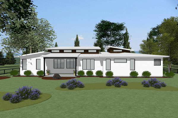 Rear Elevation for House Plan #152772