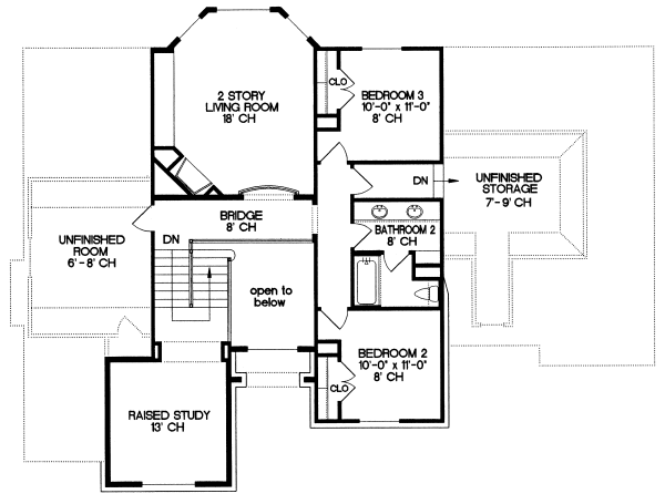 Second Floor Plan for House Plan #150819