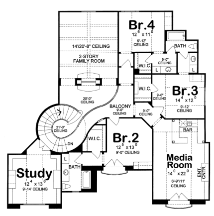 Second Floor Plan for House Plan #150629