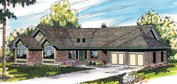 Full Rendering for House Plan #347001