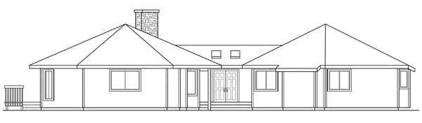 Rear Elevation for House Plan #346101