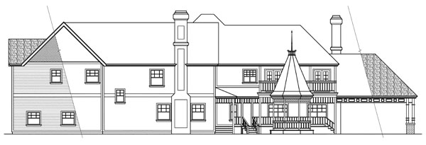 Rear Elevation for House Plan #347201