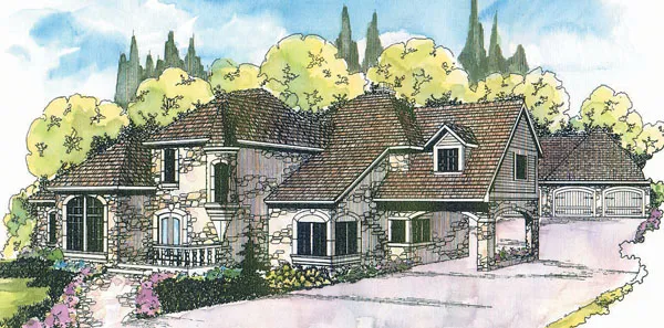Full Rendering for House Plan #341301