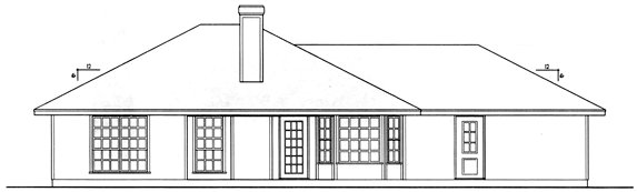 Rear Elevation for House Plan #440121