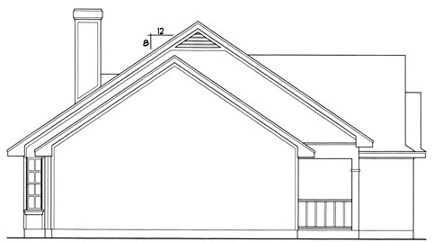Left Elevation for House Plan #442221